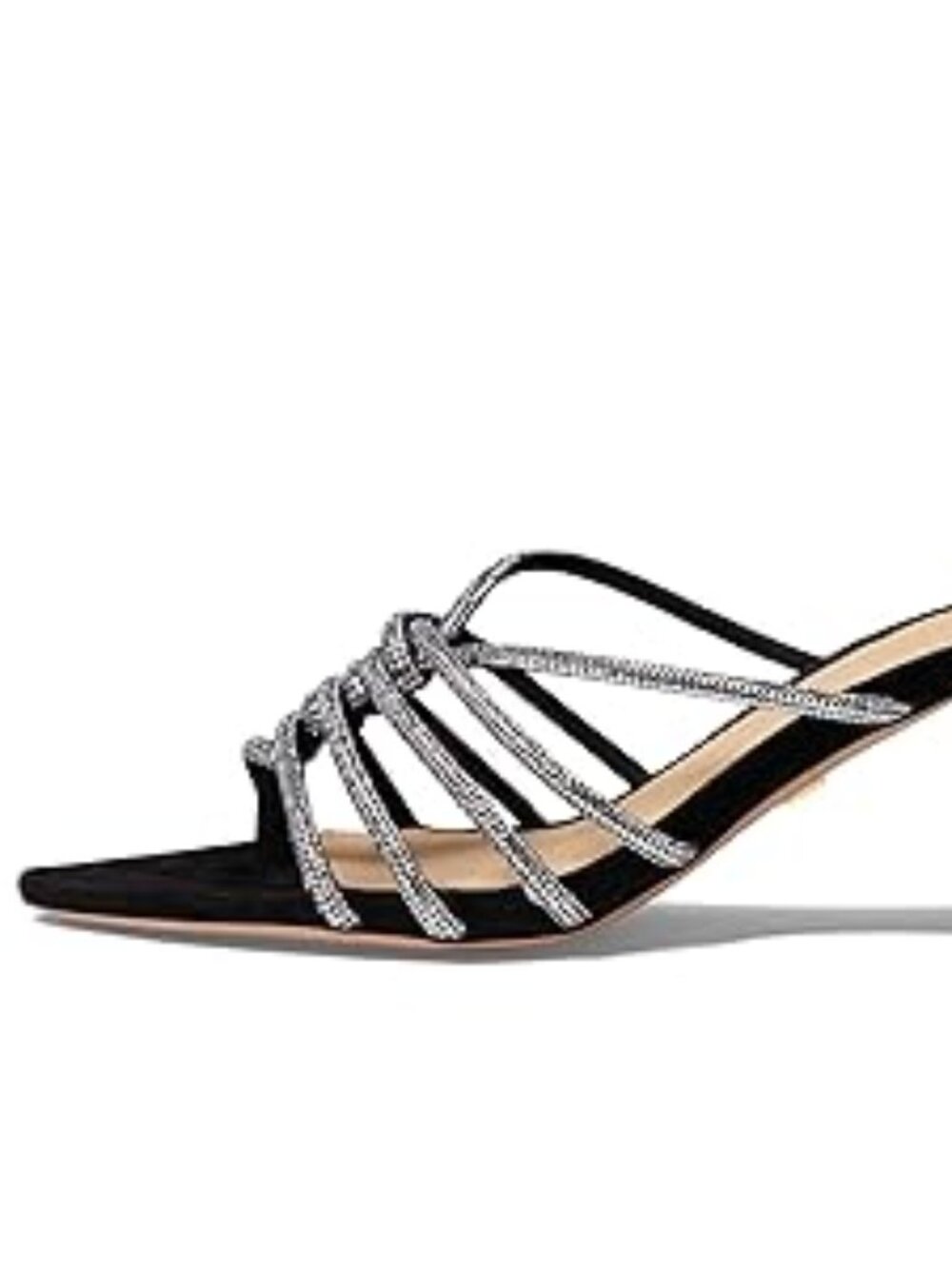 Veronica Beard Bejeweled Crystal Black Suede Gaffney Sandals Size 6